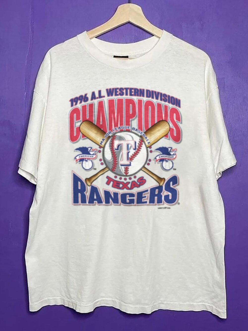 Vintage 1996 Texas Rangers Champions Baseball Shirt, Retro MLB Men Women Shirt
